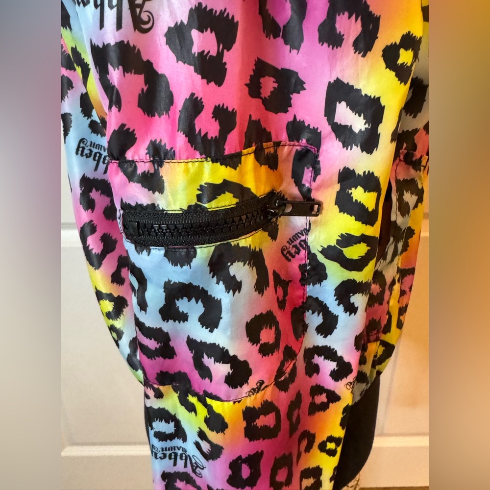 Abbey Dawn Avril Lavigne Rainbow Leopard Jacket Y2K‎ Scene Windbreaker S - Picture 11 of 17